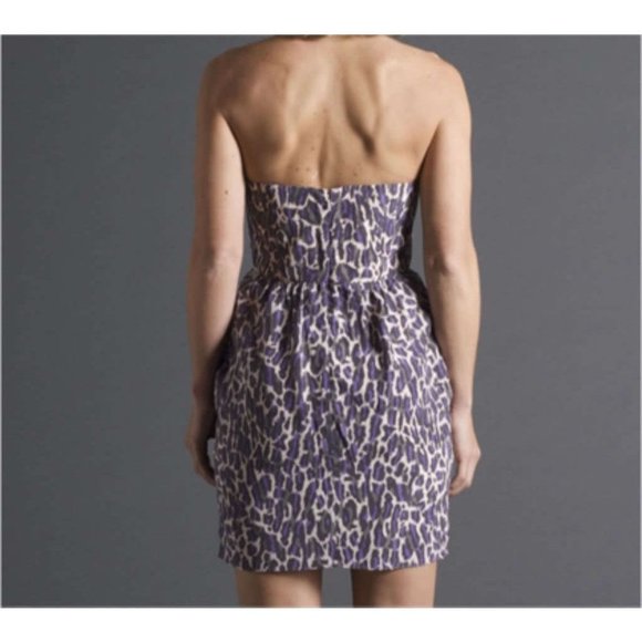 SHOSHANNA Pockets GOH Bustier LEOPARD Animal PRINT Strapless DRESS  100% Silk - Picture 2 of 6